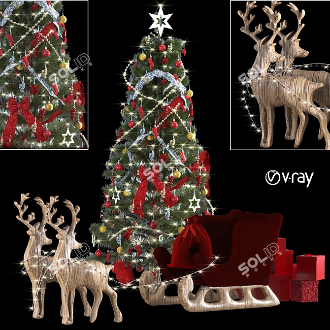 Festive Christmas Tree 2015 3D model image 1