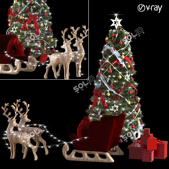 Festive Christmas Tree 2015 3D model image 2