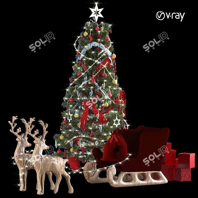 Festive Christmas Tree 2015 3D model image 3