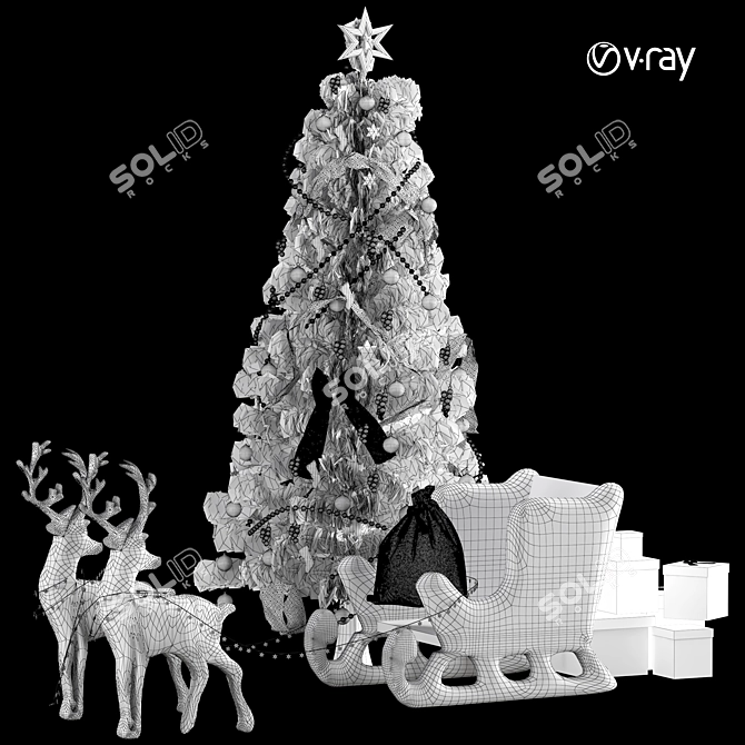 Festive Christmas Tree 2015 3D model image 4