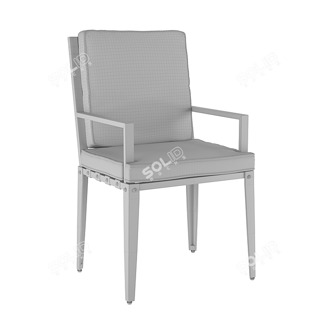 Leon Grey Outdoor Dining Armchair 3D model image 3