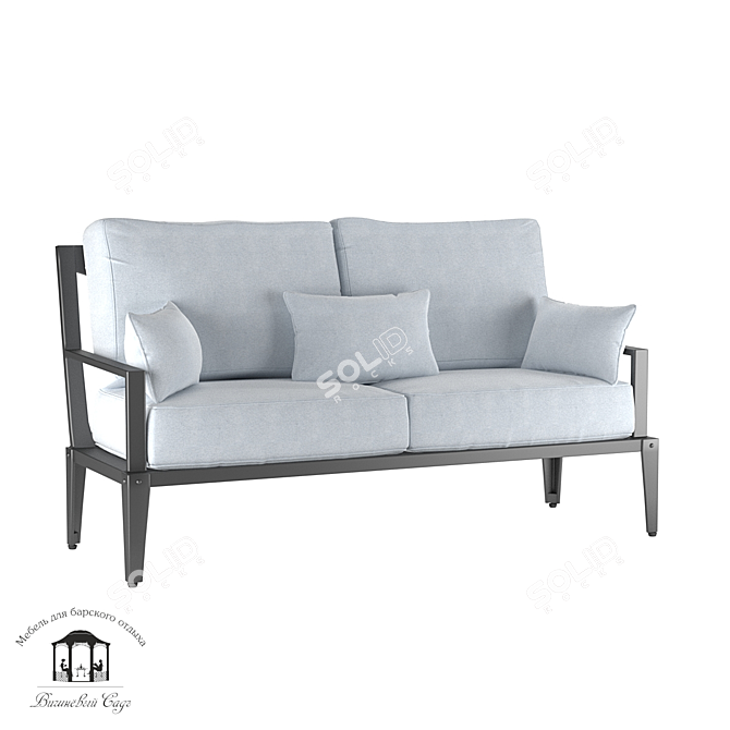 Elegant Aluminum Loveseat: Leon 3D model image 1