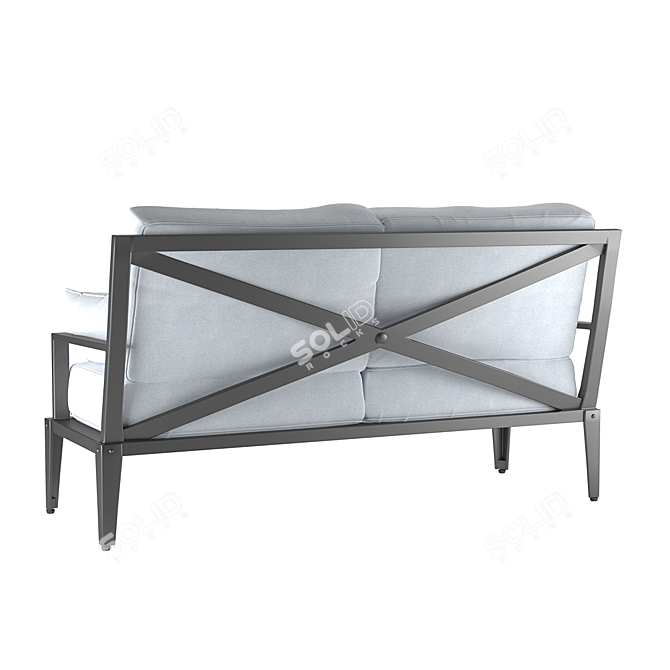 Elegant Aluminum Loveseat: Leon 3D model image 2