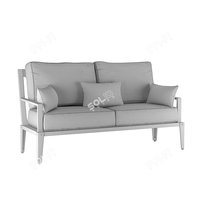 Elegant Aluminum Loveseat: Leon 3D model image 3