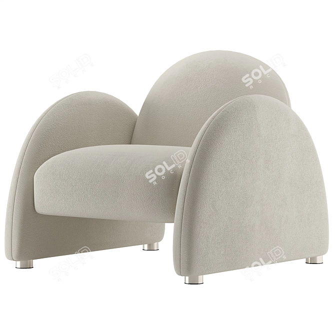 Modern X-Form Accent Armchair 3D model image 2