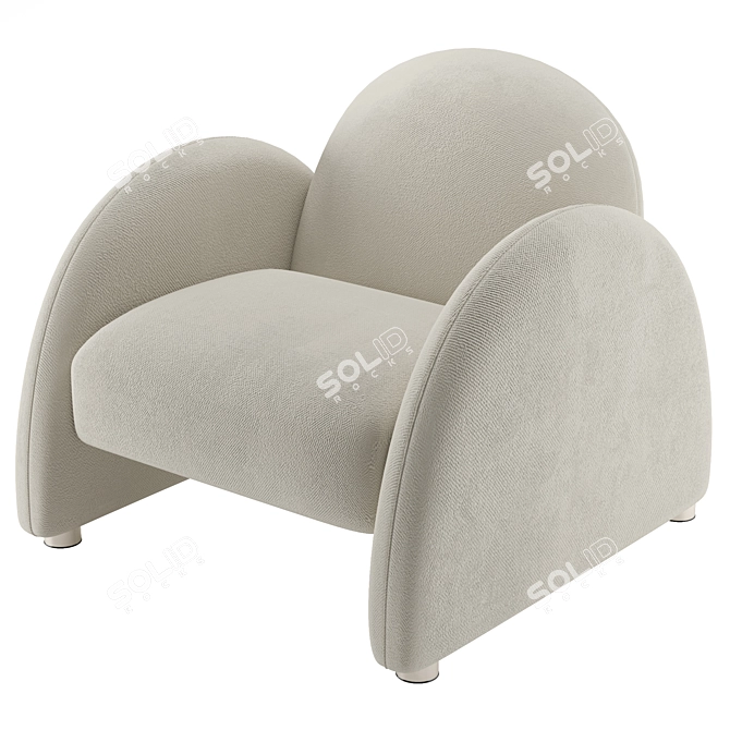 Modern X-Form Accent Armchair 3D model image 3