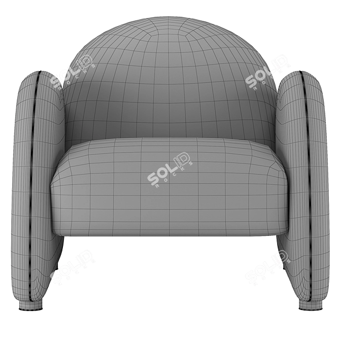 Modern X-Form Accent Armchair 3D model image 4