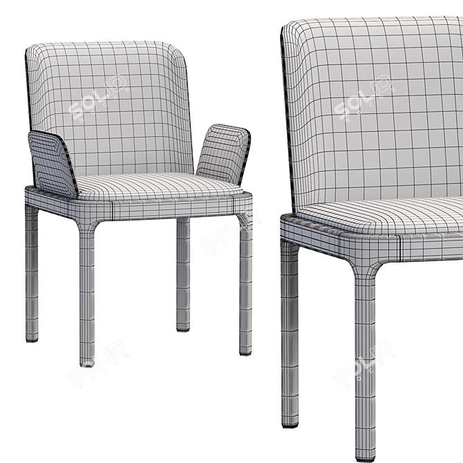 Elegant Pianca Inari Chair Pair 3D model image 4