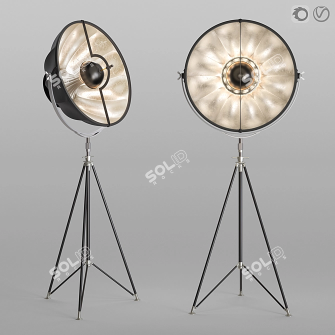 Elegant Fortuny Studio 76 Tripod 3D model image 1