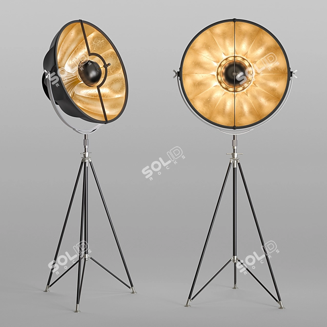 Elegant Fortuny Studio 76 Tripod 3D model image 2