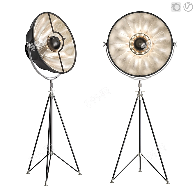 Elegant Fortuny Studio 76 Tripod 3D model image 6