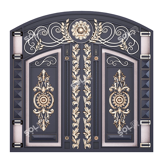 Modern Metal Gate Design 3D model image 1