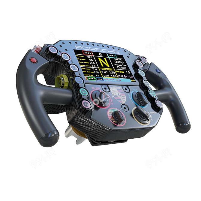 Porsche F1 Steering Wheel: Ultimate Performance & Precision 3D model image 4