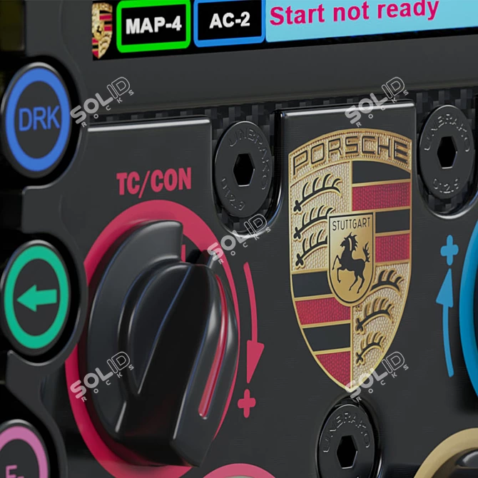 Porsche F1 Steering Wheel: Ultimate Performance & Precision 3D model image 5