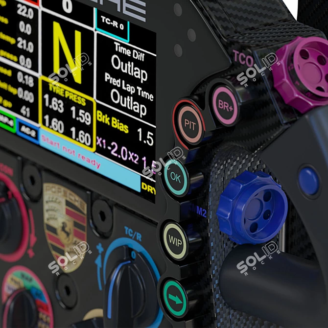 Porsche F1 Steering Wheel: Ultimate Performance & Precision 3D model image 6