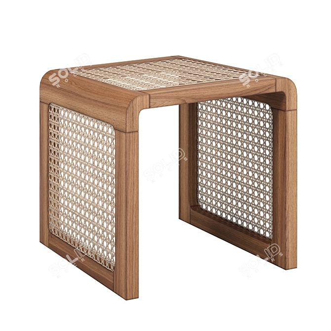 Natural Rattan Zoe Side Table 3D model image 1