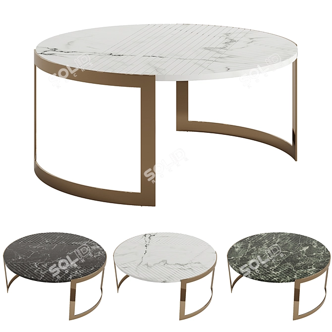 Elegant FENDI Lite 2022 Coffee Table 3D model image 6