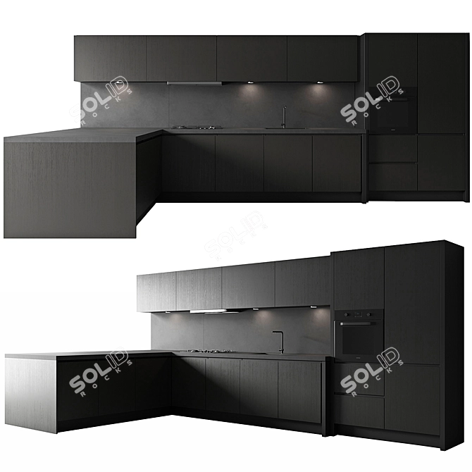 Stylish Alea Kitchens: Easy to Edit 3D model image 1