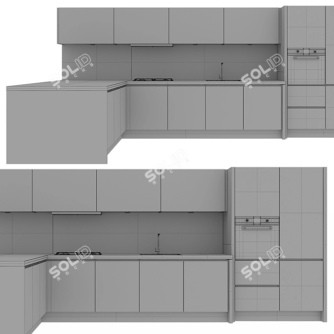 Stylish Alea Kitchens: Easy to Edit 3D model image 5