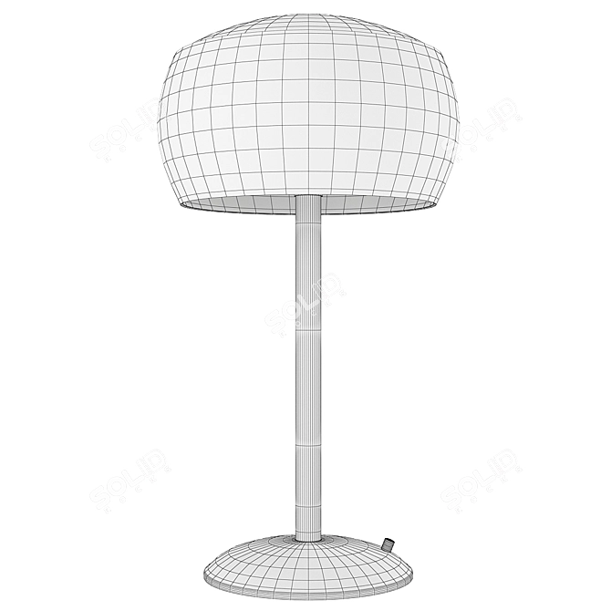 Stylish Brass & Steel Jessica Table Lamp 3D model image 2