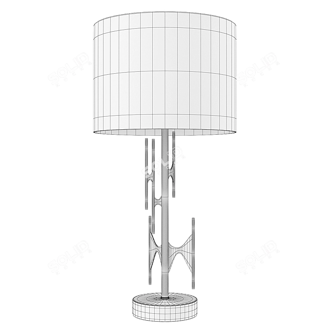 Gold Freeform Linen Table Lamp 3D model image 2
