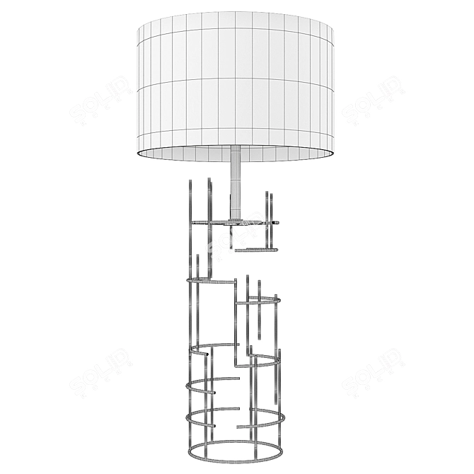 Golden Cylinder Table Lamp 3D model image 2