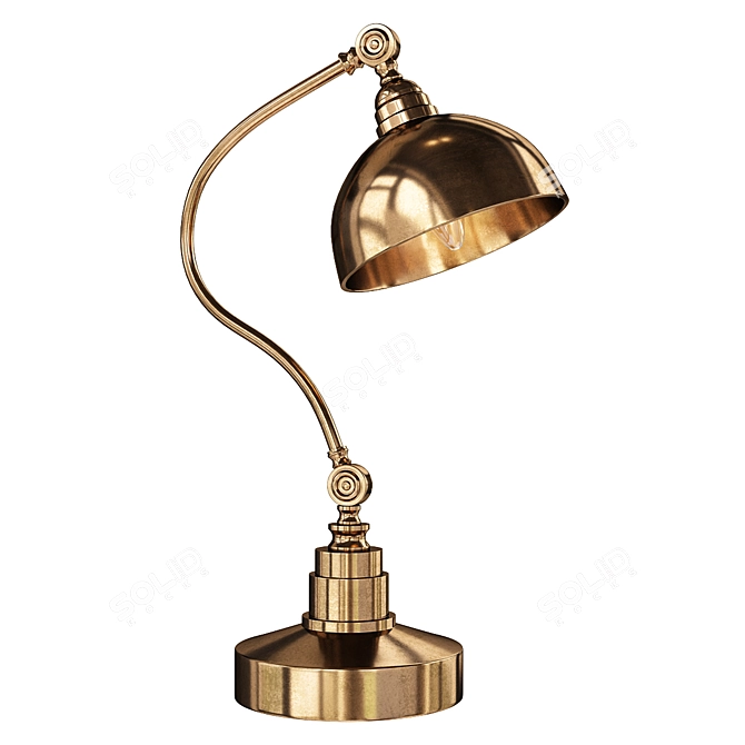 Sleek Industrial Desk Lamp 3D model image 1