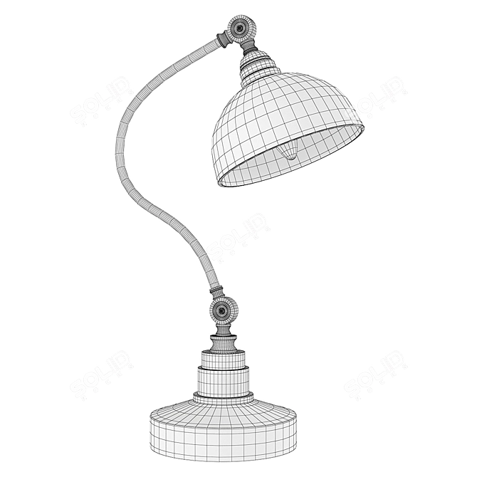 Sleek Industrial Desk Lamp 3D model image 2