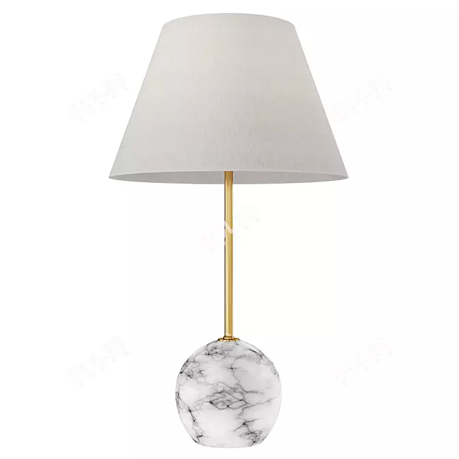 Elegant Resin Metal LED Lamp 3D model image 1