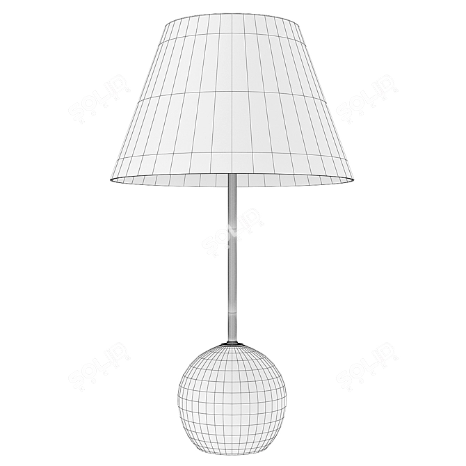 Elegant Resin Metal LED Lamp 3D model image 2