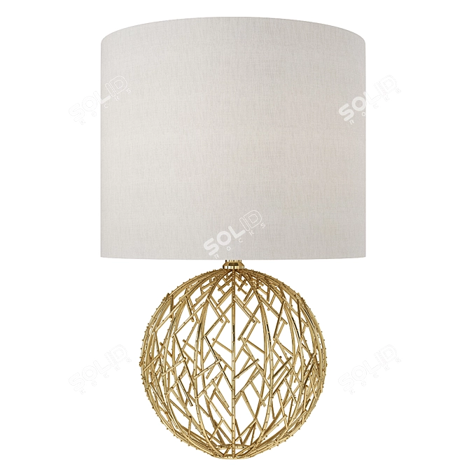 Modern Gold Lattice Table Lamp 3D model image 1