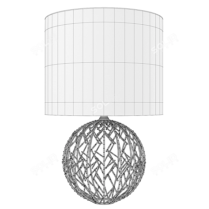 Modern Gold Lattice Table Lamp 3D model image 2