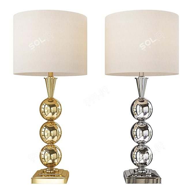 Modern Brass LED Table Lamp 3D model image 1