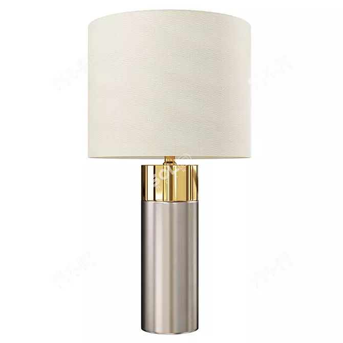 Brass & Concrete Table Lamp 3D model image 1