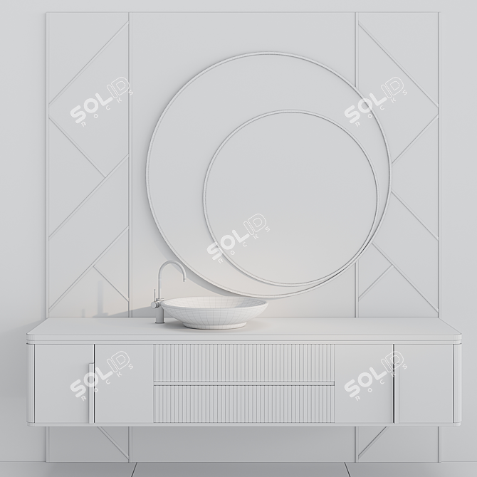 Sleek Bathroom Furniture Set 3D model image 2