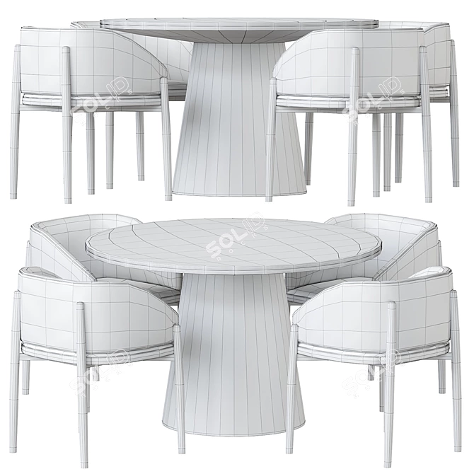 Minimalist Porro Frank Chair & Quartz Table 3D model image 3