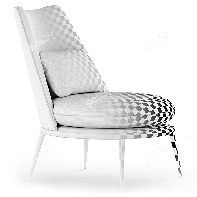 Elegant Aurora Armchair by Cantori 3D model image 3