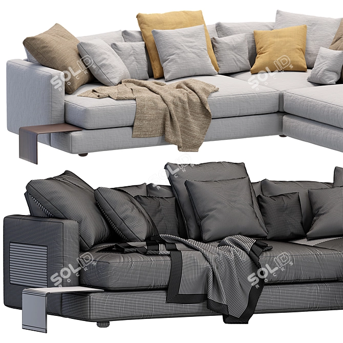 Sleek Flexform Long Island Sofa 3D model image 4