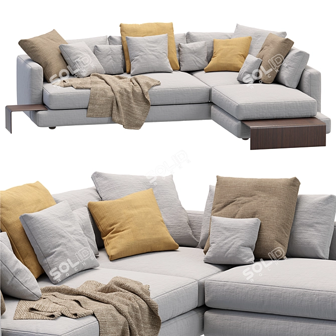Sleek Flexform Long Island Sofa 3D model image 6