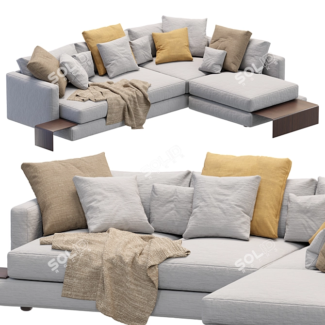 Sleek Flexform Long Island Sofa 3D model image 7