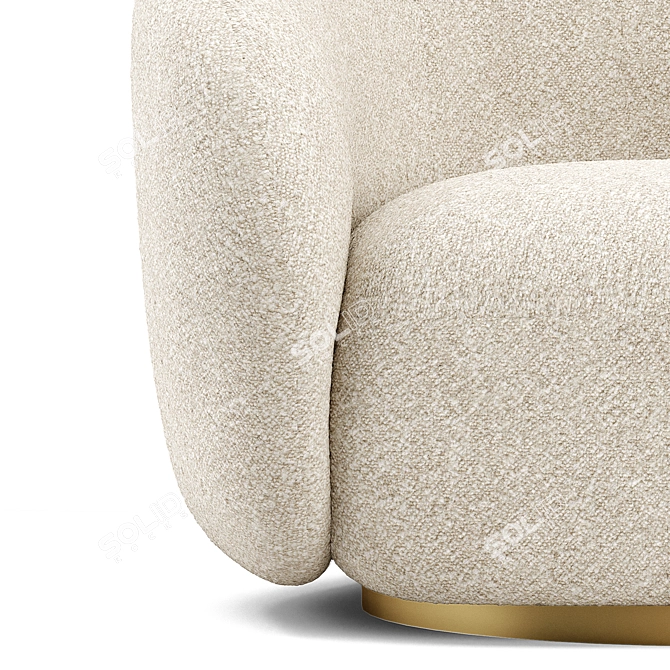 EICHHOLTZ BRICE Swivel Armchair | Cream Boucle 3D model image 6