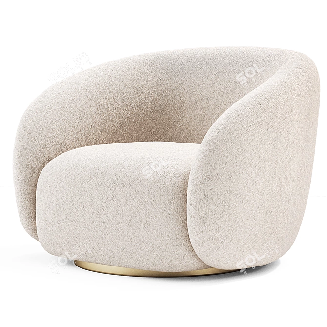 EICHHOLTZ BRICE Swivel Armchair | Cream Boucle 3D model image 9