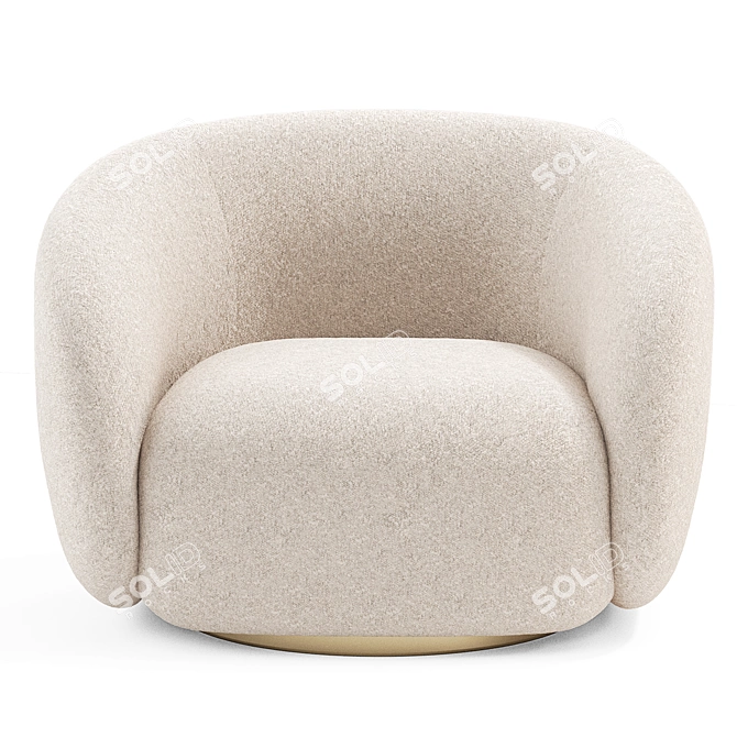 EICHHOLTZ BRICE Swivel Armchair | Cream Boucle 3D model image 10