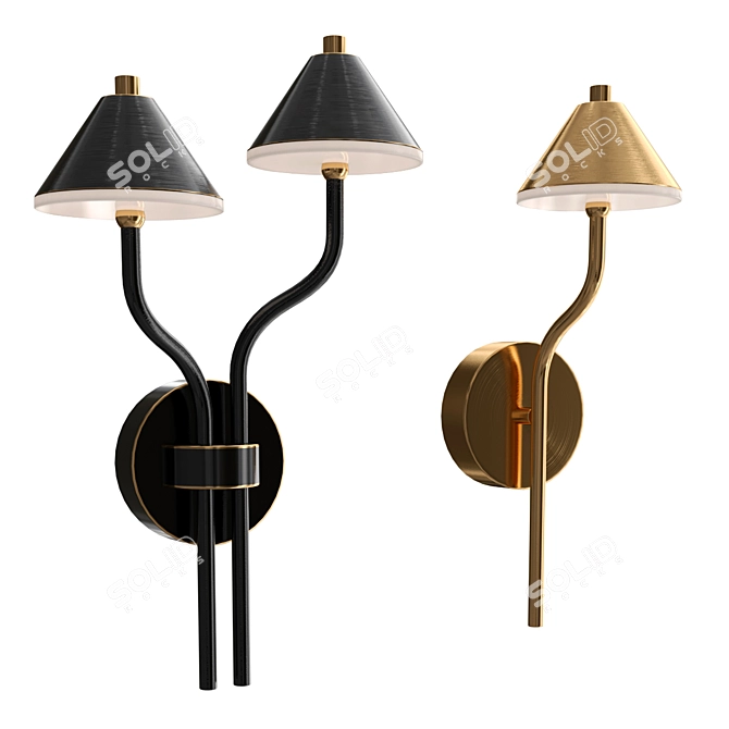 Modern Brass Genre Table Lamp 3D model image 1