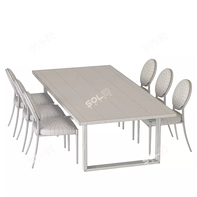 Elegant Remington Dining Set: Luxurious Design, Perfect Dimensions 3D model image 5