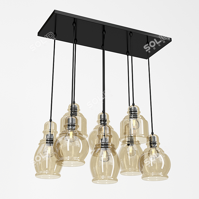 Rustic Cluster Pendant Light 3D model image 1