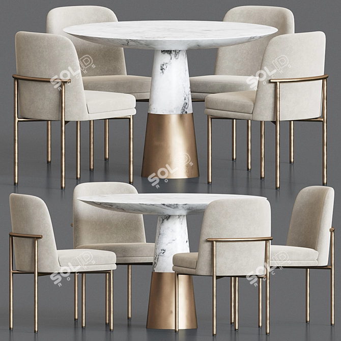 Jack Chair Vex Table Dining Set: Elegant, Versatile, and Modern Furniture 3D model image 1