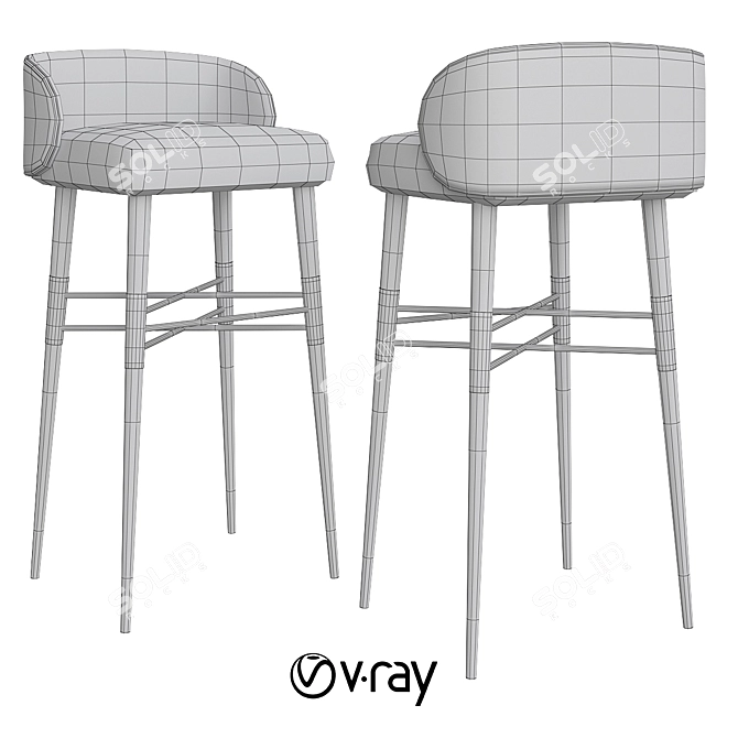 Olympia Modern Bar Stool 3D model image 4