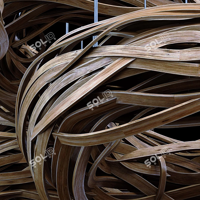 Elegant Wood Nest: Smooth Geometries & High-quality Textures 3D model image 3