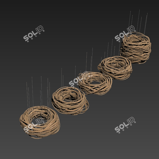 Elegant Wood Nest: Smooth Geometries & High-quality Textures 3D model image 6
